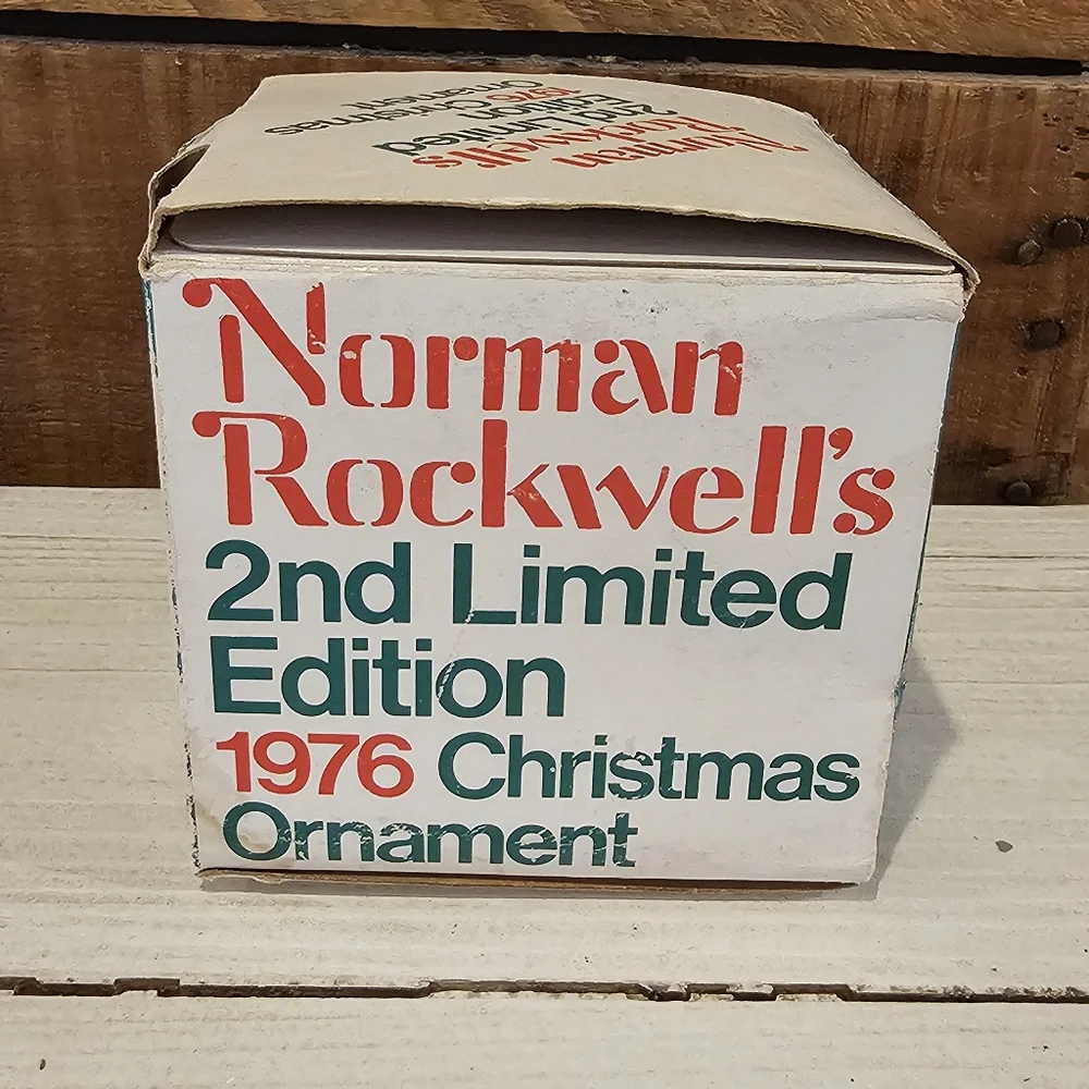 Vintage 1976 Norman Rockwell 2nd limited edition Christmas ornament Bicentennial